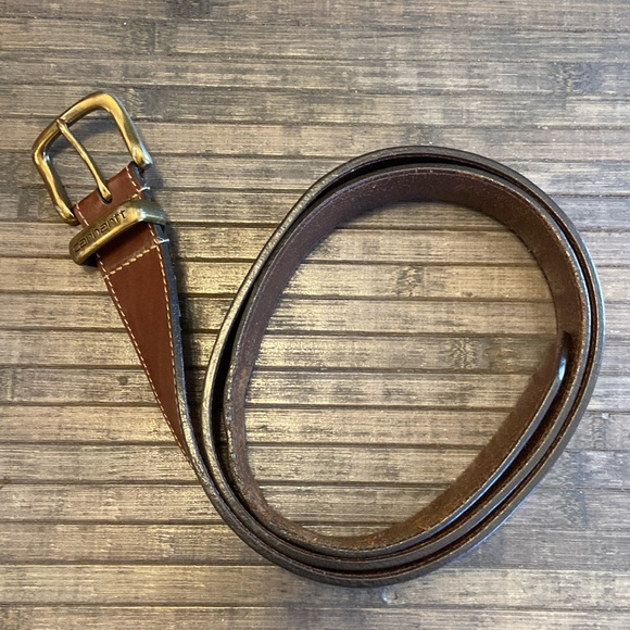 CARHARTT MENS BROWN LEATHER BELT SIZE 46 - Picture 1 of 8